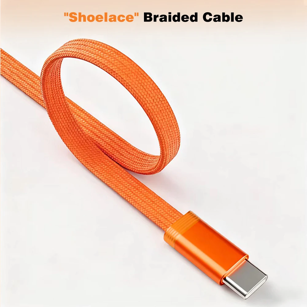 High-Speed 60W Type C to USB C Fast Charging Cable - Orange Blue