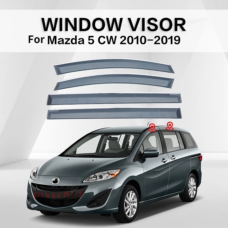 Accessories CP CR CW Window Visor Rear Window Roof Sun Rain Shade Vent Visor Spoiler Wing Shades Ventvisor for Mazda 5 1999 -