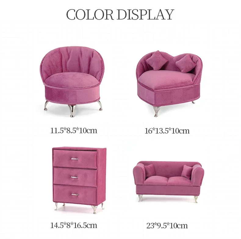Pink Sofa Shape Jewelry Box Beautiful Case Fashion Jewellery Store Showcase Holder Organizer Cigarettes Box