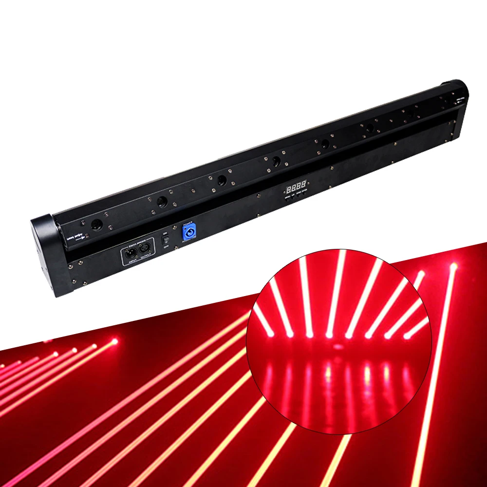 

8 Eyes RED DMX512 LED Laser Projector Stage Moving Head Beam Scan Laser Light Bar DJ Stage