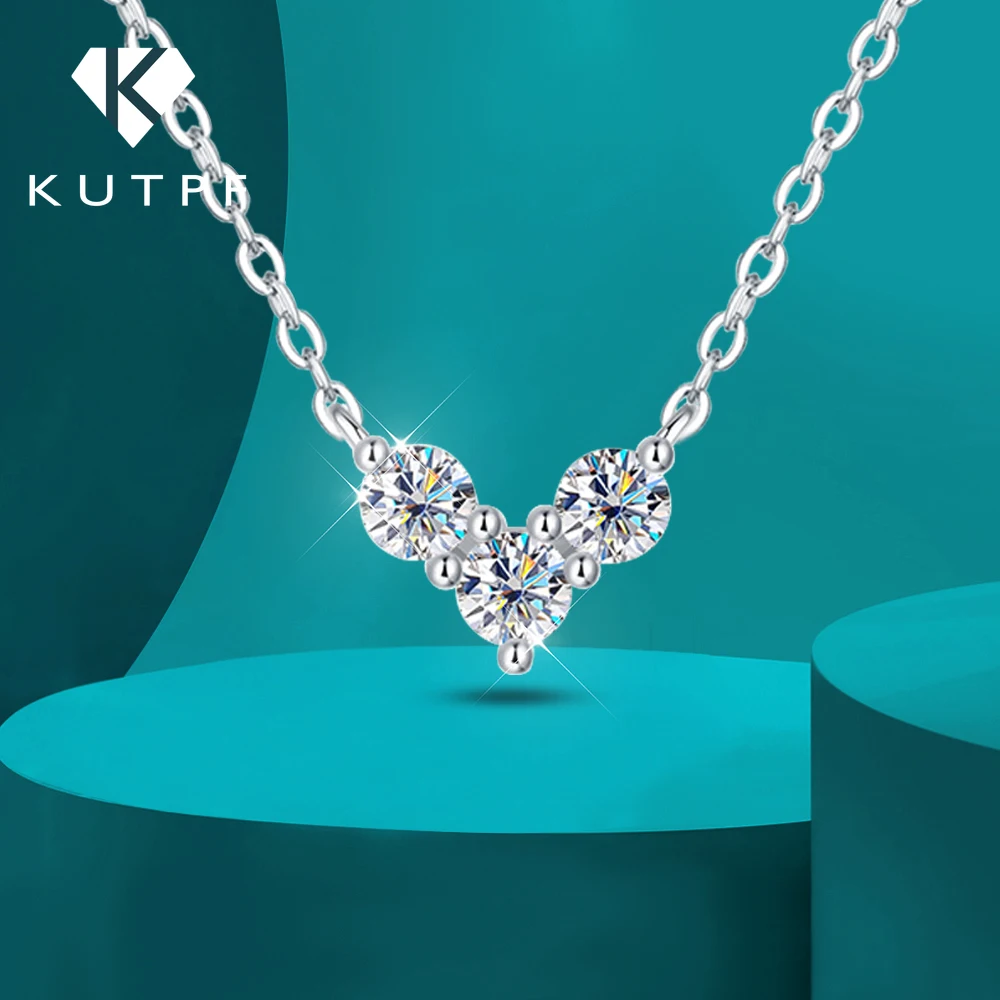 HeartFullMoissanitePendantNecklaces925SterlingSilver4mmRound