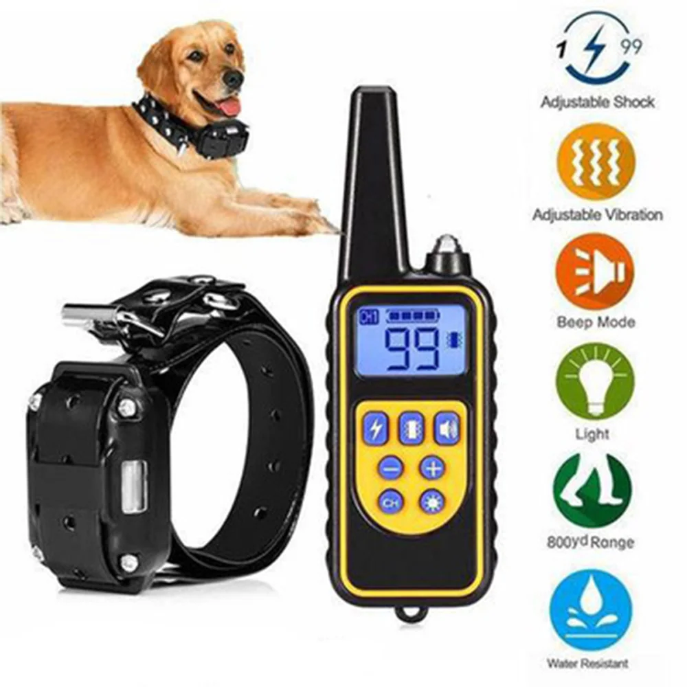 ElectricDogTrainingCollarPetRemoteControlWaterproofRechargeable