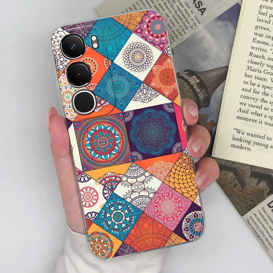 Floral Pattern Clear Silicone Anti-Slip Protective Ultra-Thin Phone Case