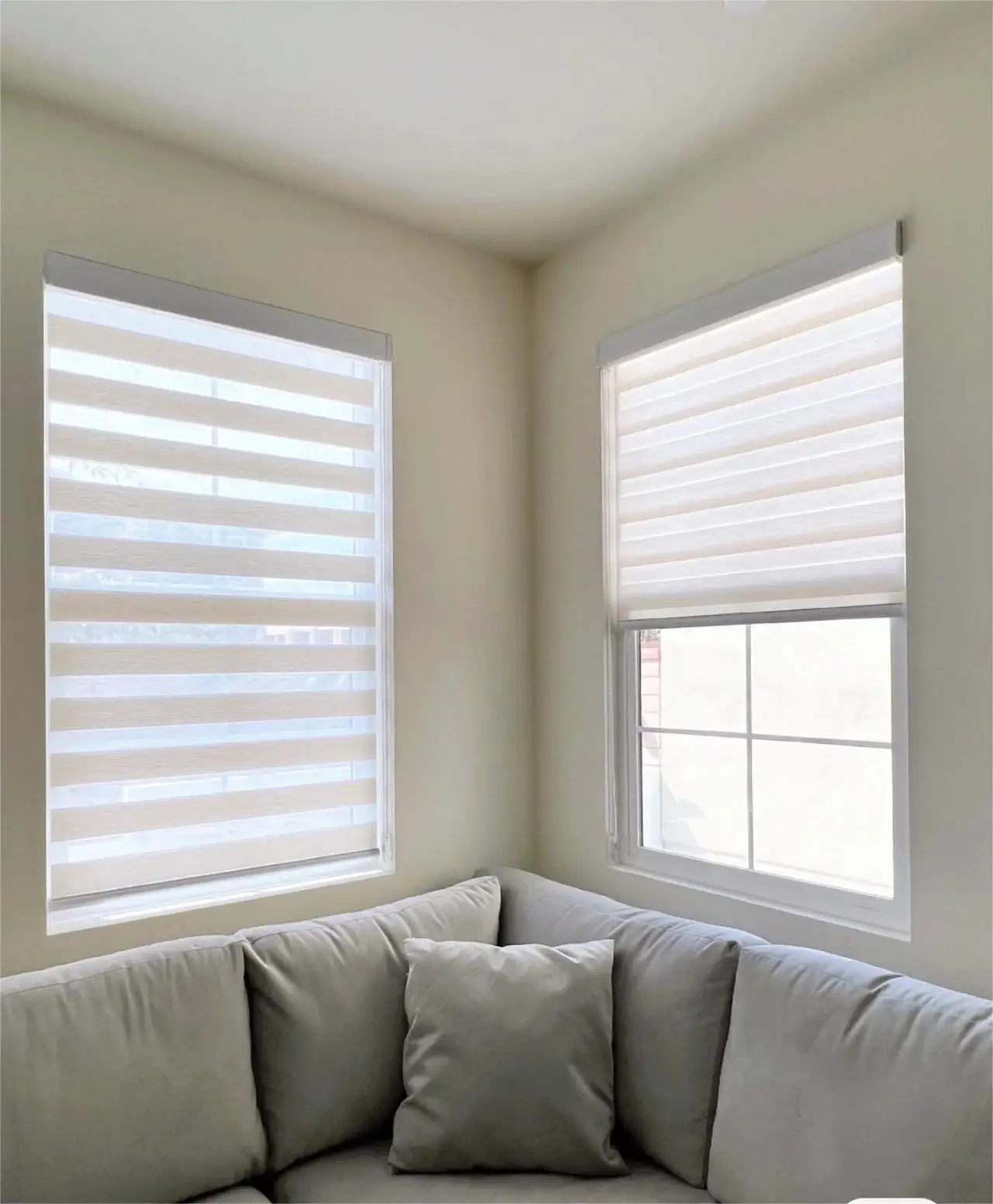 Zebra Blinds For Window Ready Made Day and Night Shade Tuya Alexa App Electrical Zebra Window Blinds