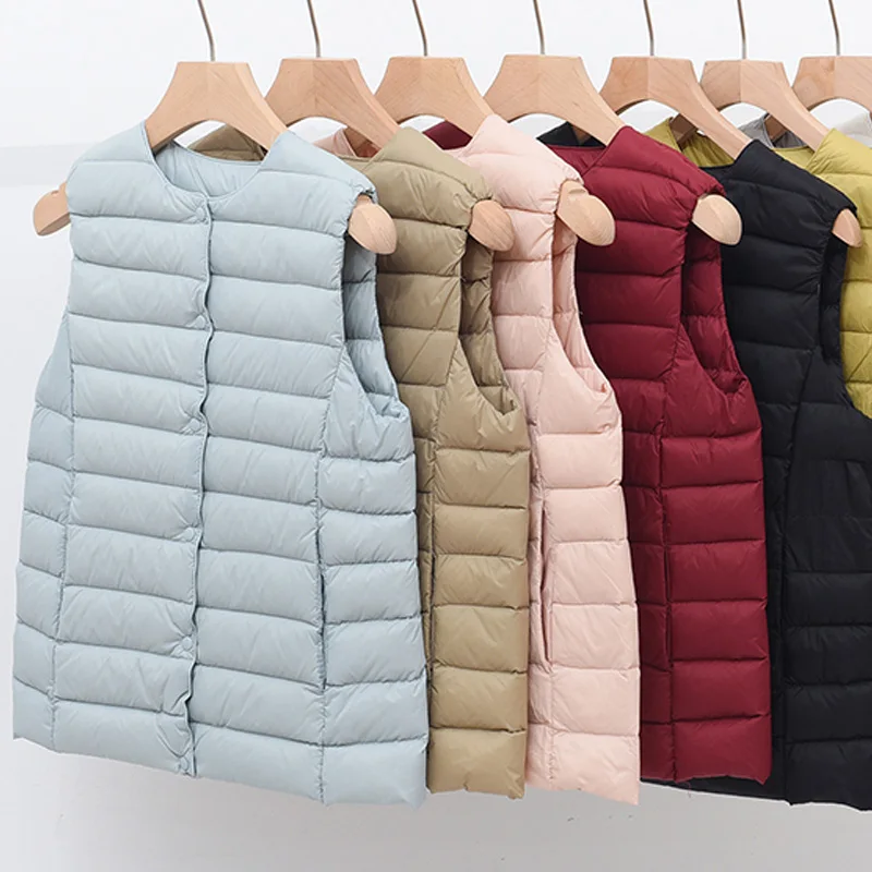 

Women's Warm Vest Spring 2022 Lightweight Padded Jackets Ultralight Winter Light Quilted Coats Puffer Woman down Coat lady duck