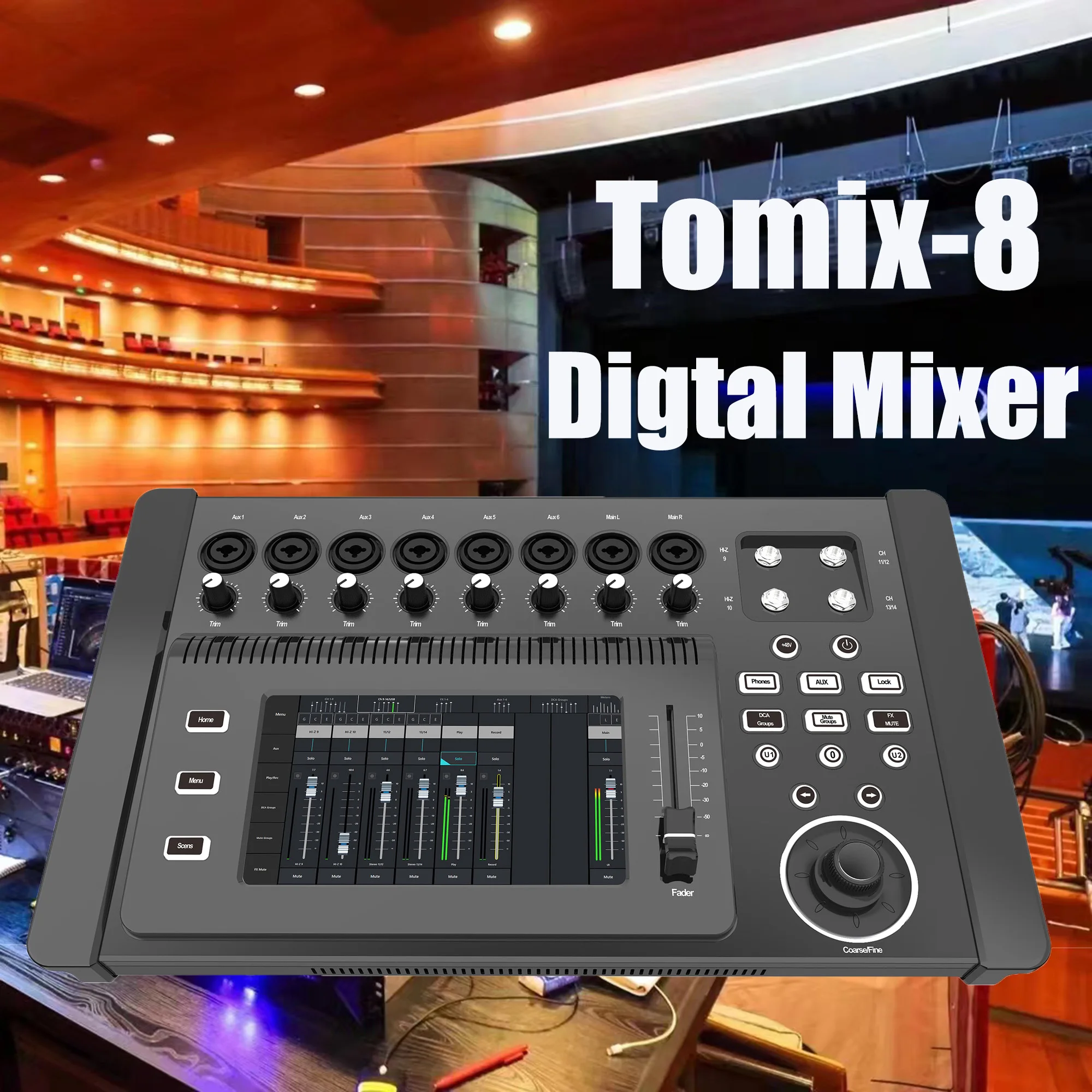 Console Digitale Leozic Tomix-8 Mixer Audio Console Dsp Professionale A 16 Canali Vince L'App Android Ios Vs Touch-Mix8
