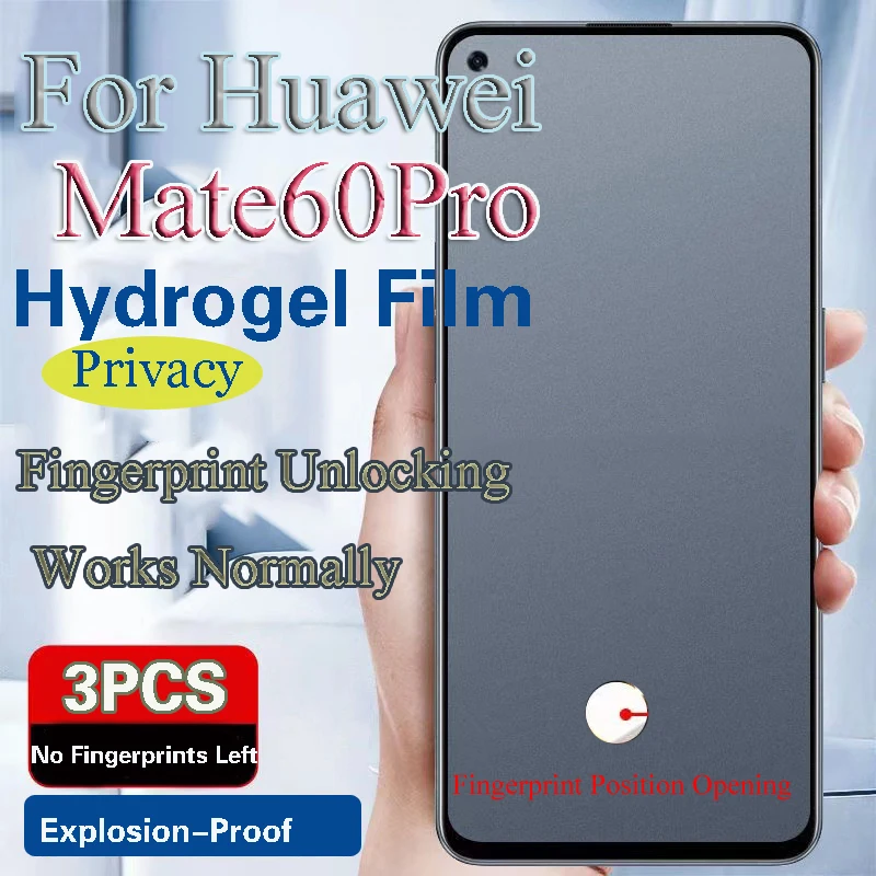 

Защитная пленка для экрана Mate60 для Huawei Mate60Pro + Гидрогелевая пленка Mate60RS с защитой от лака и отпечатков пальцев
