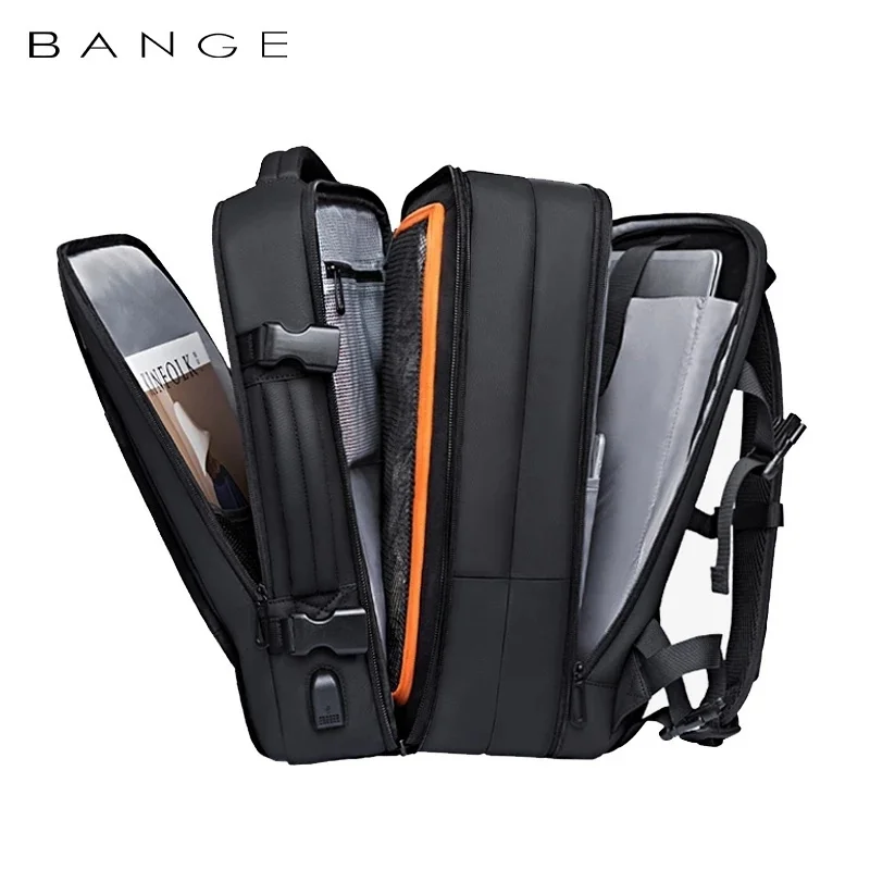

Travel Backpack Men Business Backpack School Expandable USB Bag Large Capacity 17.3 Laptop Waterproof Backpack