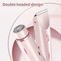 2 in 1 Electric Shaver 1 Set Rechargeable Ipx7 Waterproof Hair Removal Tool Wet and Dry Use Hair Removal Machine for Women 1