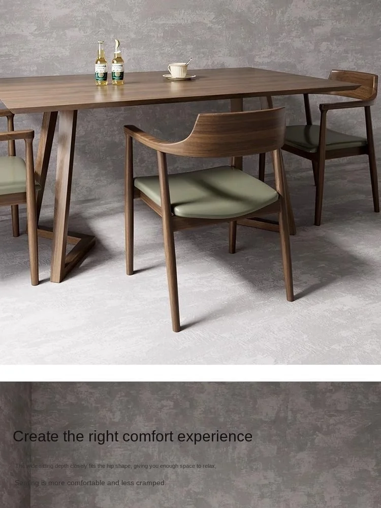 Description Picture 4 of itemJOYLIVE Nordic Solid Wood Dining Chair Light Luxury White Wax Wood Living Room Chairs Modern Simple Leisure Armchair Furniture