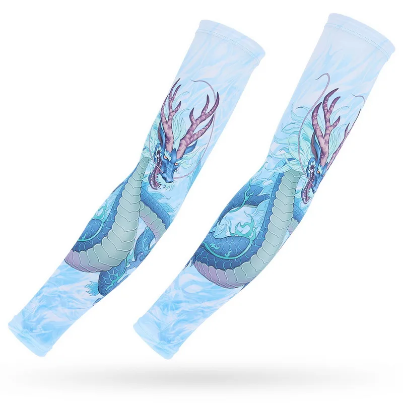 Unisex UV Protection Cooling Tattoo Design Cycling Arm Sleeves