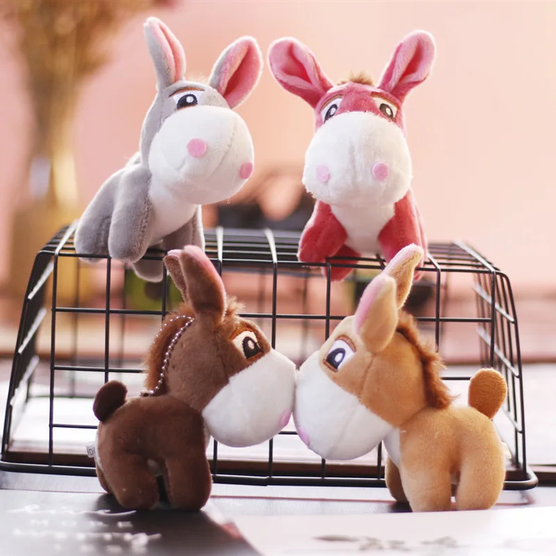 

14CM Creative Cute Little Donkey Plush Toy Keychain Pendant Cartoon Mini Doll Schoolbag Charm Doll Children Kawaii Birthday Gift