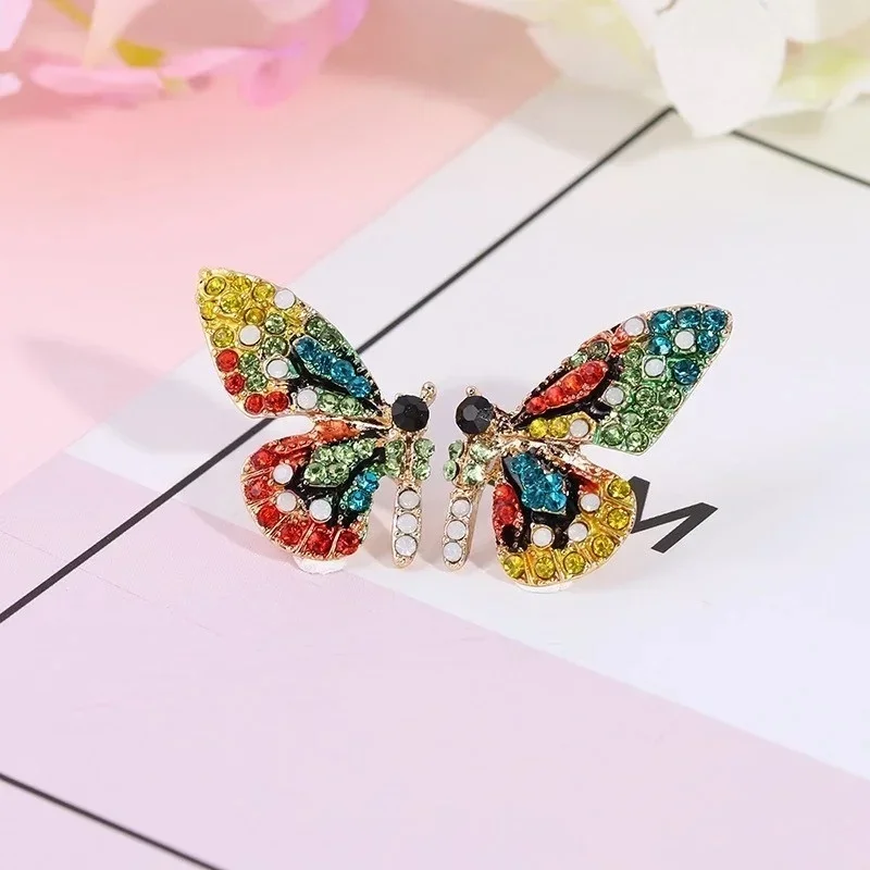 Stud Earrings Delysia King Colorful Crystal Butterfly Ear Stud Women Trendy Dream Elegant Temperament Earrings Studs