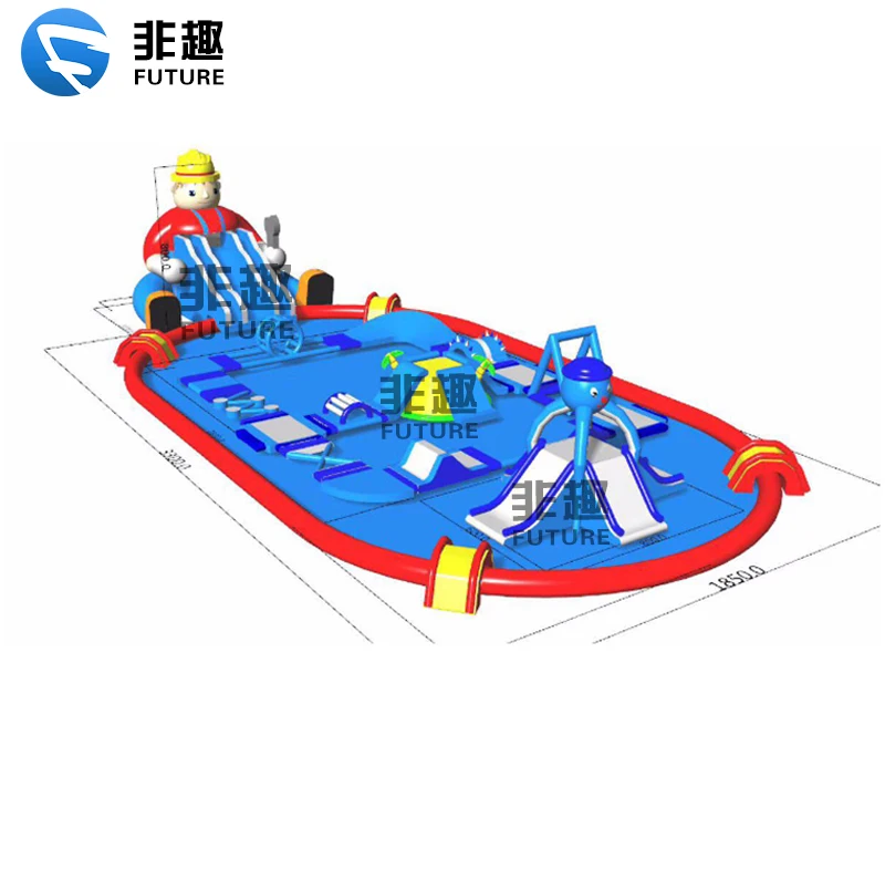 Inflatable Amusement Water Park Hot Giant Inflatable Commercial Water Park Slides Game With Pool For Child And Adult Cheap