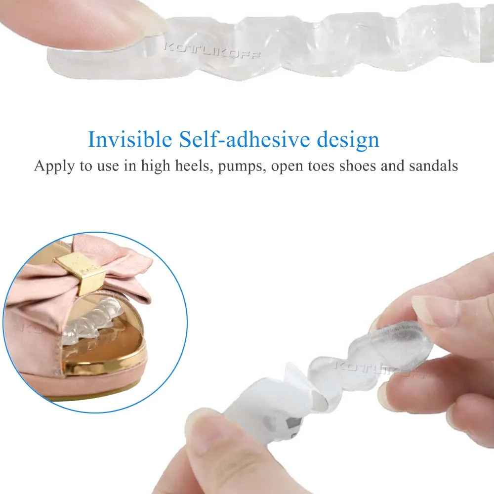 Women's Non-Slip Silicone Shoe Inserts - Self-Adhesive Gel Pads