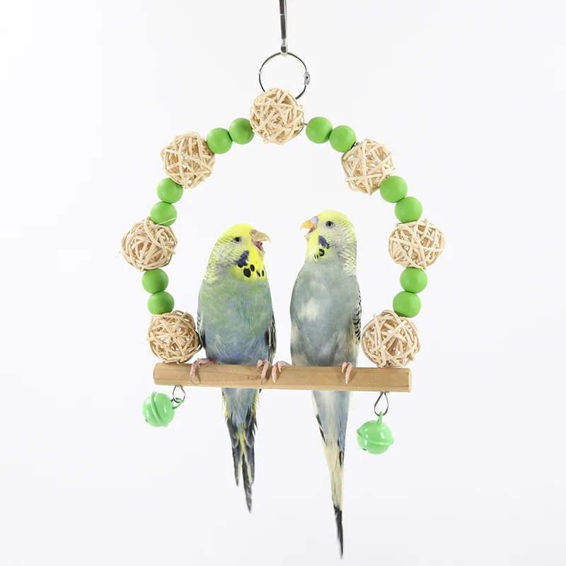 Bird Swing Wooden Parrot Swing Toy Bird Cage Stand Hanging Chewing Toys Training Toy For Parakeet Budgie Parrot Hammock попугаи