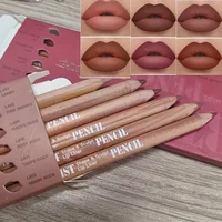 6pcs Matte Nude Lip Liner Set , High Pigment, Long-Lasting & Smooth Application,Long-Lasting Creamy Lip Liner 1