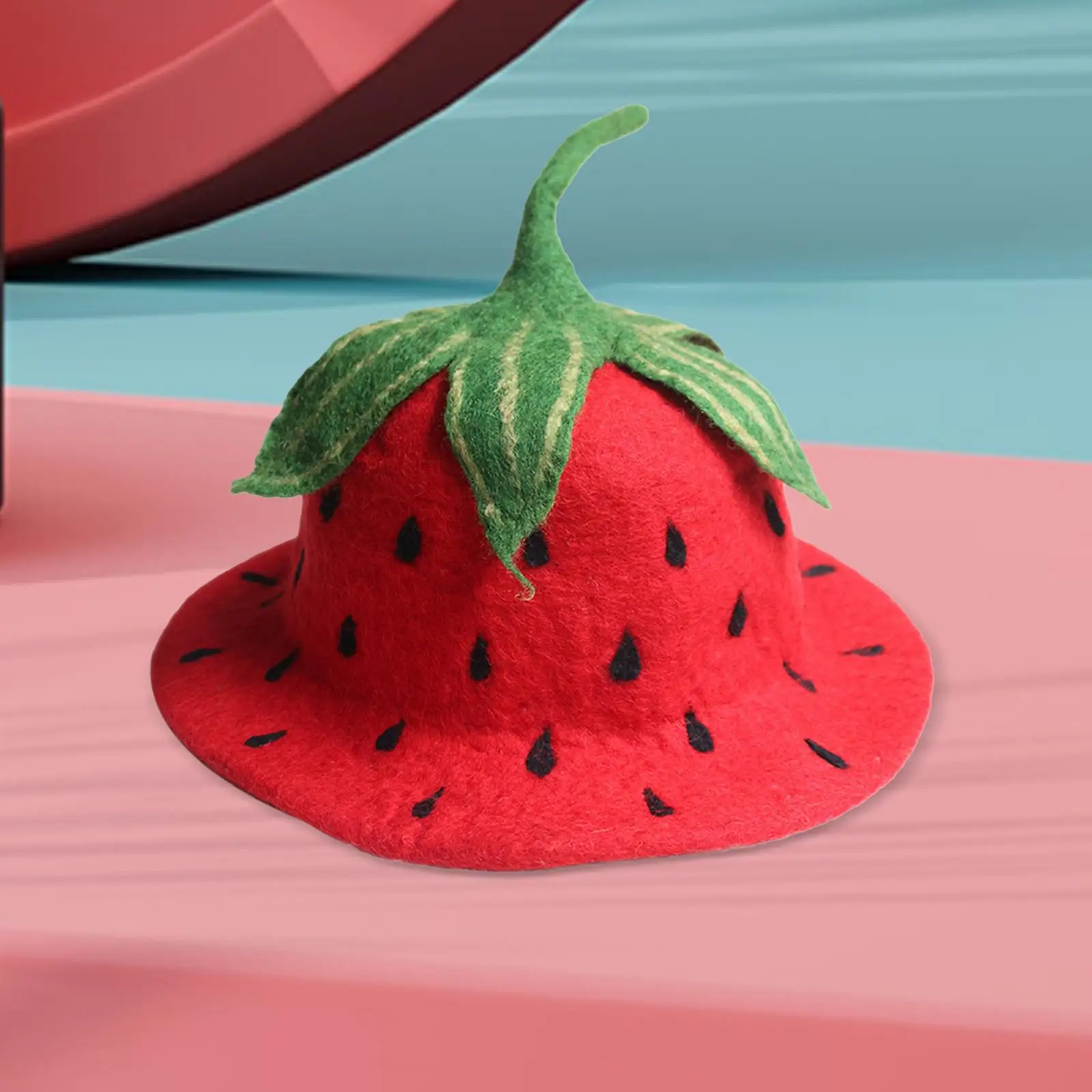 Strawberry Hat Dress up Warm Leisure Fashionable Girls Festival Party Unique Winter Headwear Adult Casual Comfortable Bucket Hat