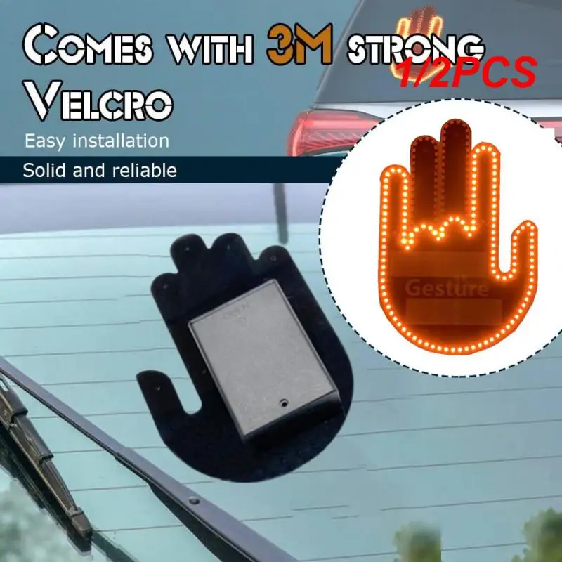 

1/2PCS Multifunctional Lamp Three Gesture Modes Interactive Palm Warning Hint Anti Rear Collision Car Lights Car Light