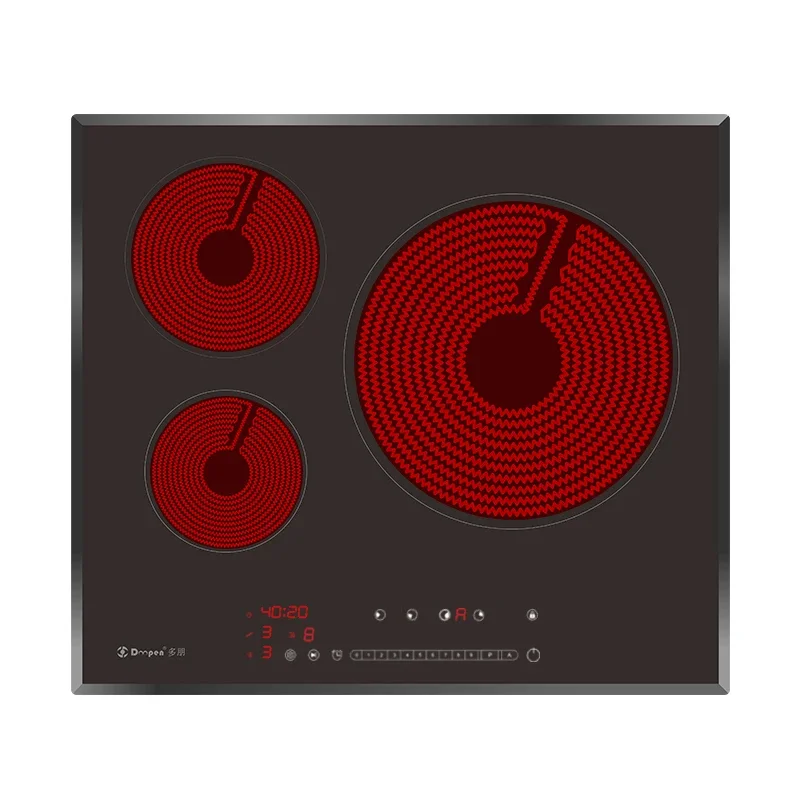 Vitro Ceramic Glass Hob Cooking Appliance 3 Burner Built In Electric Ceramic Cooktop With Three Cooking Zones CE Approval 2