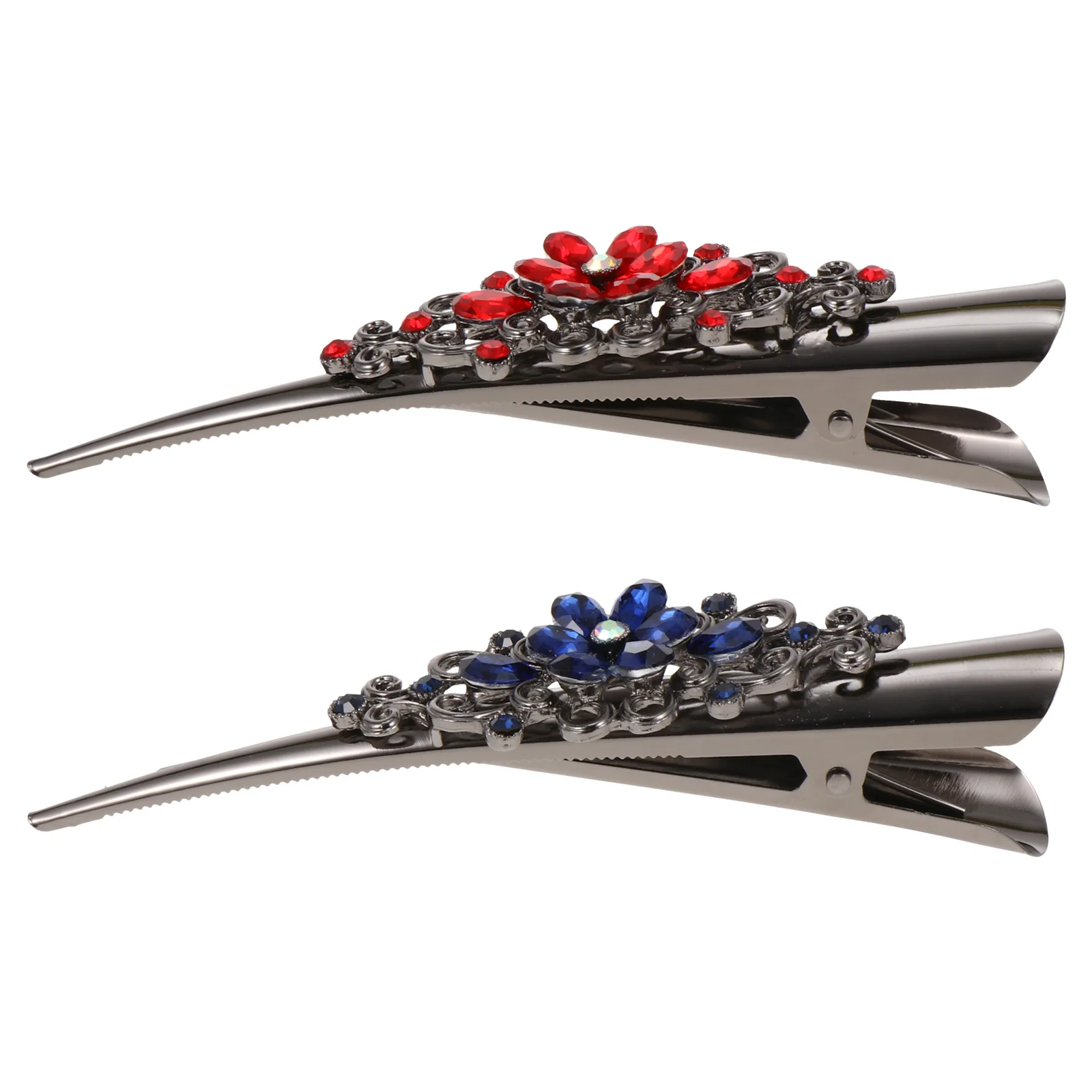 

2 Pcs Crystal Clip Barrettes For Thick Hair Cute Clips Women Accessory Alligator Hairpin Headdress