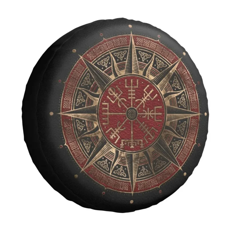 

Запасная крышка для автомобильных колес Vegvisir с компасом Викинга, универсальная, подходит для Jeep Wrangler Prado Land Cruiser Vikings Valhalla