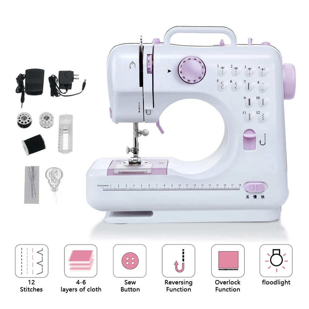 Electric Sewing Machine 12 Stitches Desktop Household Tailor 2