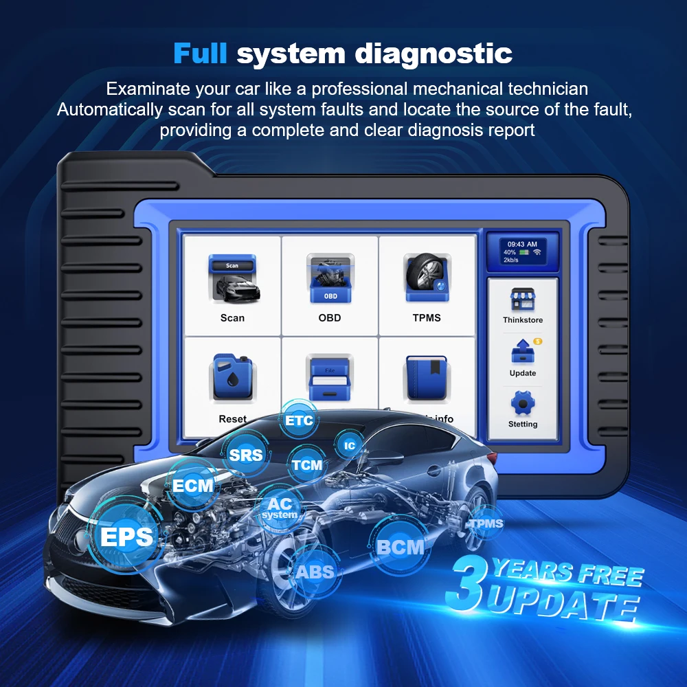 MUCAR VO7S CANFD OBD2 Scanner Active Test/ECU Coding Diagnostic Tools Full Systems 28 Resets Scanner Tools Car OBD2 Reader 2023