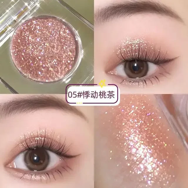 Hot Monochrome Eyeshadows Cowherd Weaver Girl Pearlescent Fine Glitter Sequins Cement Matte Student Eye Shadow Palette Wholesale