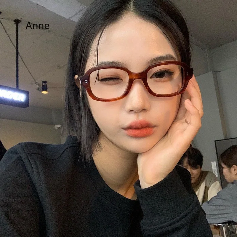 Eyeglasses Frames Eyewear Frames Women Glasses Fashion Eyeglasses Korea Retro Leopard Glasses Frame Women and Men No Makeup Star Style Decorative Frames