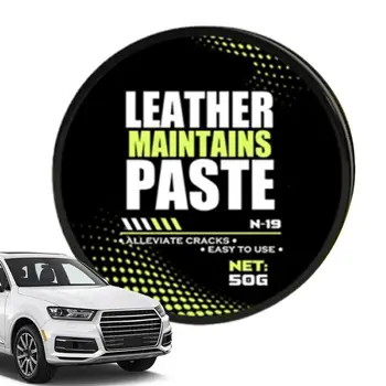Leather Seat Cleaning Cream 50g Car Leather Repair Paste Scratch Conditioner Furniture Maintainer Polish Protector With Sponge
