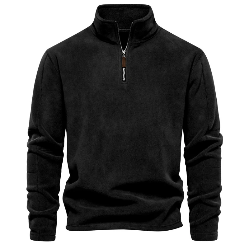 Brand Quality Thicken Warm Fleece Winter Jacket for Men Zipper Neck Pullover Men's Sweatshirt Outdoor Casual Mens Jacket
