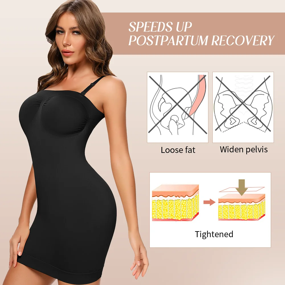 Women Shapewear Strapless Tube Slip Dress Mini Bodycon Dresses for Women New Tanks Top Dress Slimming Underwear Corsets