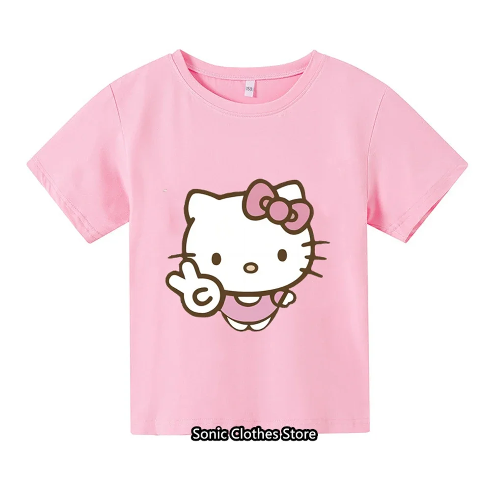 thumbnail image 1 of Camiseta Kawaii de Hello kitty para niñas, ropa, sudadera, Jersey, moda, dibujos animados de Anime, camisetas informales para niños, 1 of 5