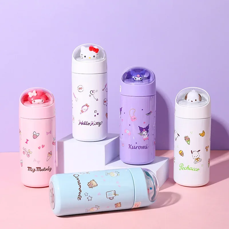 350ML Mini Hellokitty Kuromi Thermos Water Bottle Portable 316 Stainless Steel Kawaii Insulated Cup Mug Office Vacuum Flasks stainless steel thermos cup