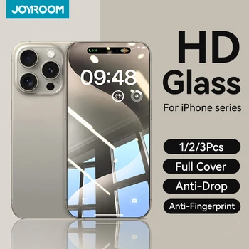 Joyroom 1/2/3pcs Tempered Glass For iPhone 16 15 14 13 12 11 Pro Max Screen Protector For iPhone 16 Full Screen Protective Glass 1