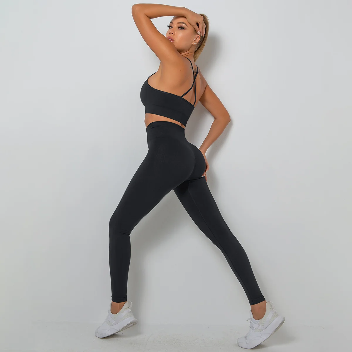 Sexy Women Yoga Tracksuit 2 Two Piece Set Stretch Fitness Outfits Long  Sleeve Crop Top+Leggings Biker Sportswear Wholesale 6294 - AliExpress