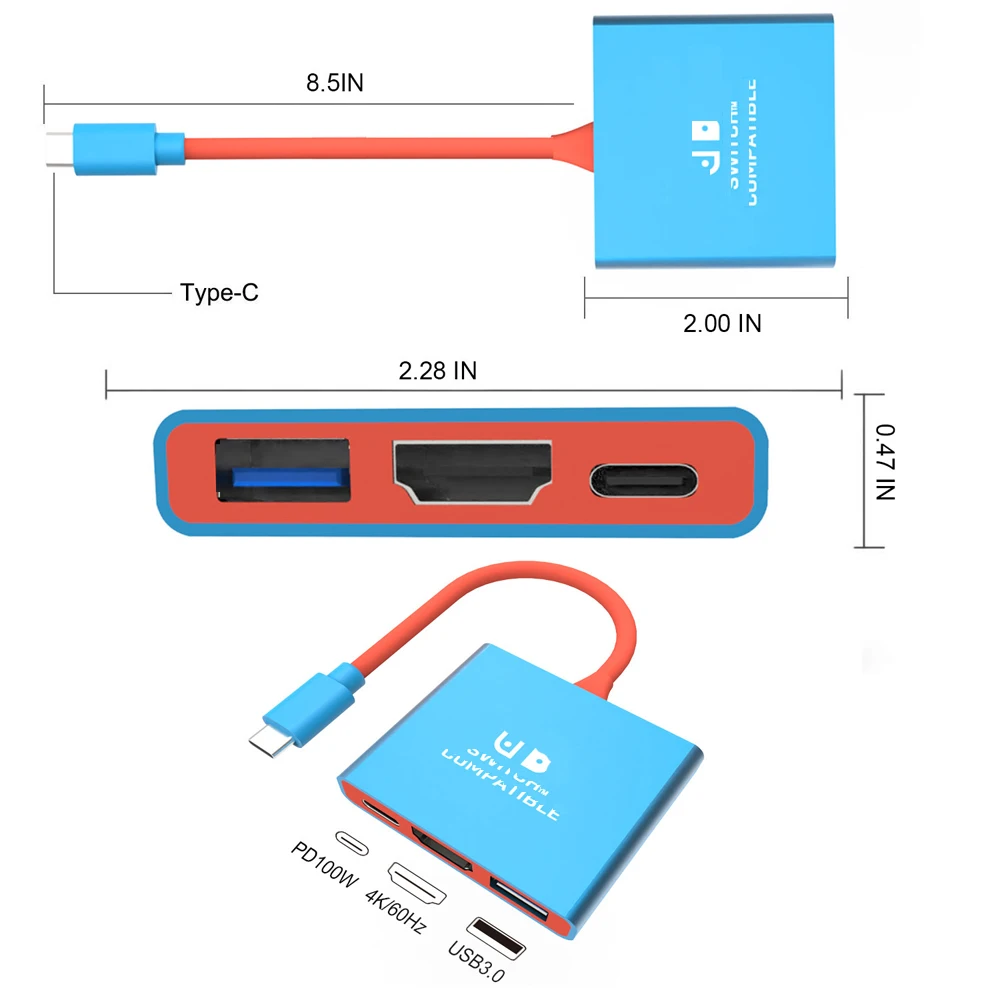 High quality for Switch Docking Station TYPE-C Hub for HDMI-compatible Perfect Travel and Gaming