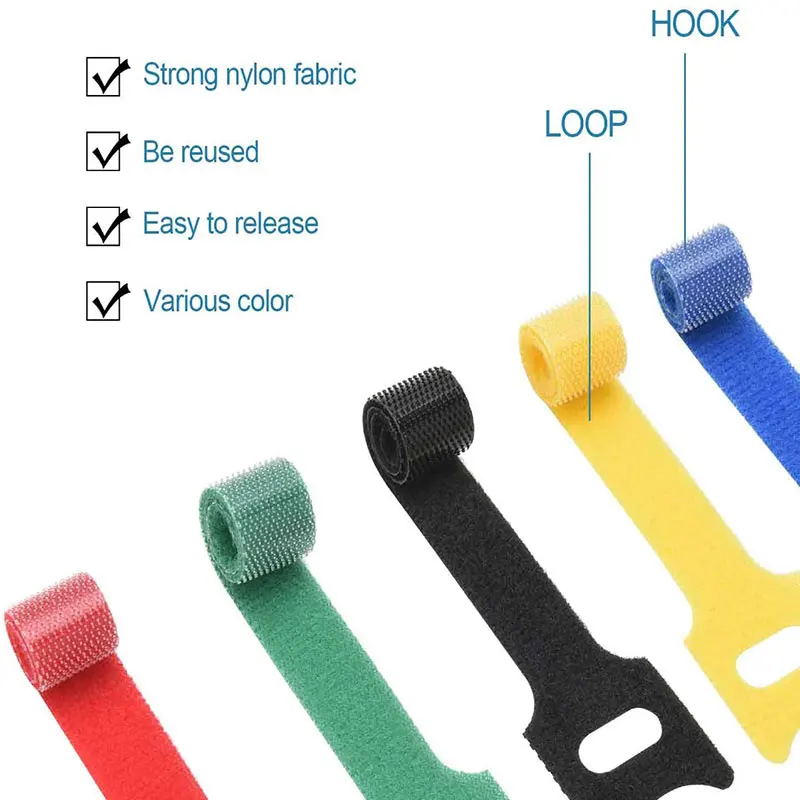 Description Picture 6 of item30/20/10Pcs Cable Ties Reusable Multi-Purpose Wire Cord Organizer Hook Loop Cable Organizer Fastener Straps