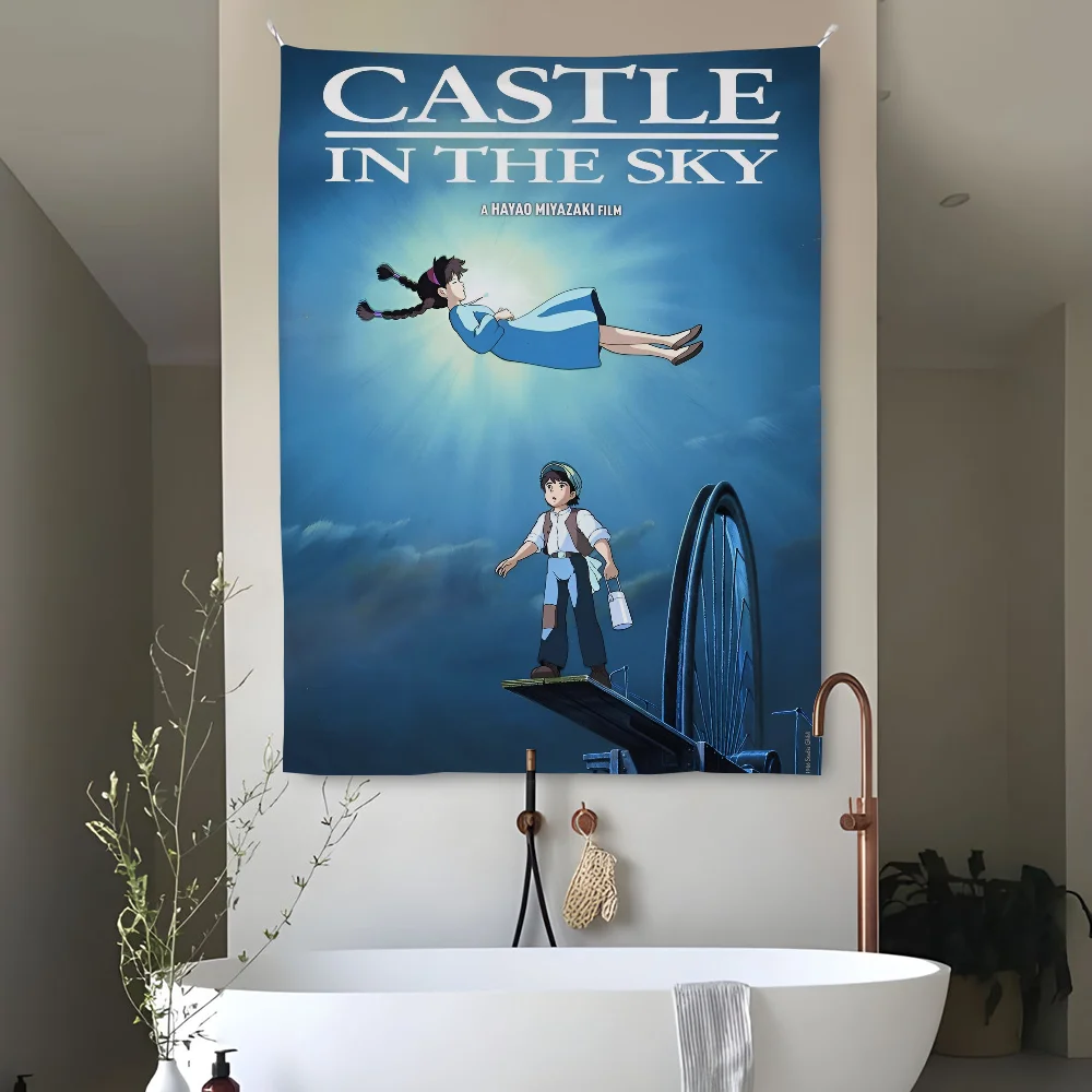 L-Laputa C-Castle In The SkyS Tapestry Bedroom Living Bar Garden Outdoor Microfiber Festival Decoration Background Art Banner