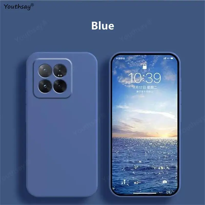 Per Xiaomi 14 Pro Case Xiaomi 14 13T Pro 13 Lite Cover Funda Coque Soft Original Liquid Silicone TPU Back Case per Xiaomi 14 Pro