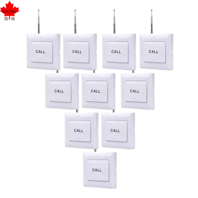 CATEL CTT09E Wireless Calling System Call Button Transmitter Pager for Restaurant, Hotel, Cafe, Waiter Service Bell, Buzzer