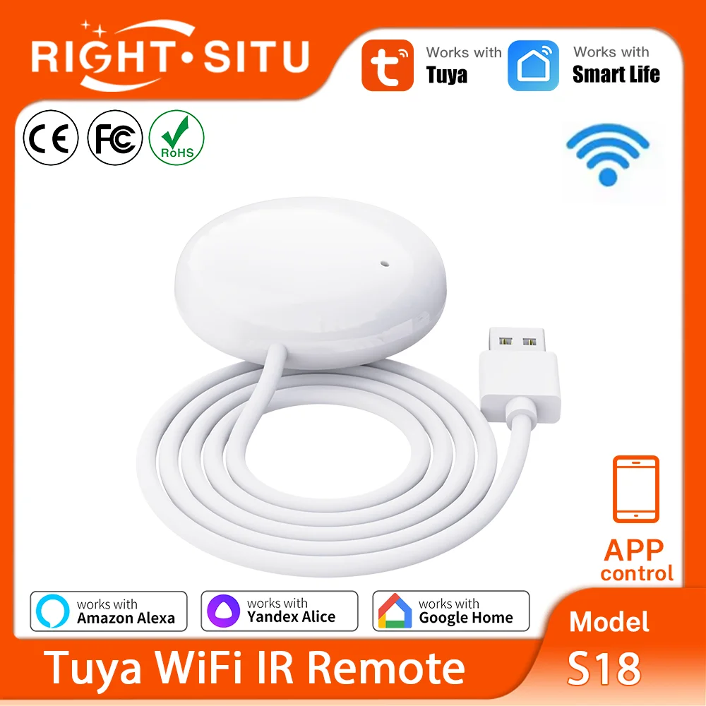 Tuya WiFi IR télécommande pour maison intelligente APP télécommande pour AC TV télécommande fonctionne avec SmartLife Google Home Yandex Alexa