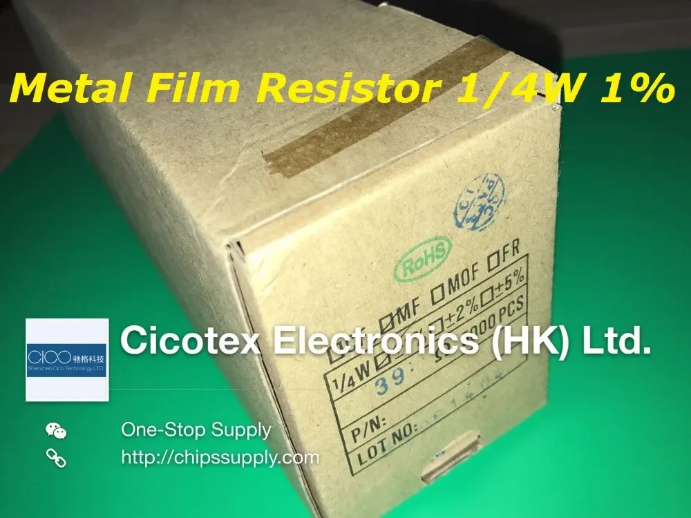1/4W 0R~20M 1% Metal film resistor 100R 220R 1K 1.5K 2.2K 4.7K 10K 22K 47K 100K 100 220 1K5 2K2 4K7 ohm 100pcs/lot metal film resistor metal film resistors