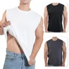 2025 New Men Sportwear Muscle Vest Running Sports Cotton Sleeveless T Shirt O-neck Plain Tank Top Bodybuilding Fitness Clothing