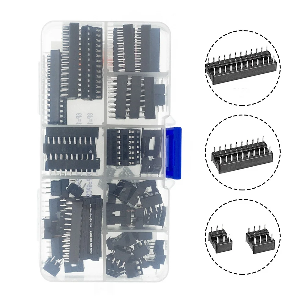 Suporte de Chip IC com Várias Especificações, Equipamento de Teste Elétrico, Conector de Fio, Acessórios, 1 Conjunto, 66Pcs