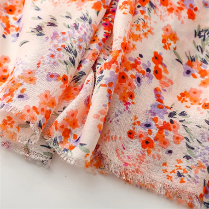 2026 Spanien Mode Dünne Polka Floral Fringe Viskose Schal Schal Hohe Qualität Wrap Pashmina Stola Bufandas Moslemisches Hijab 180*90 cm – Detail 10