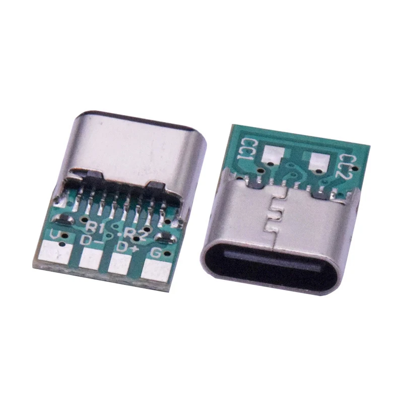 C타입 잭 커넥터, 16 핀 암 소켓, 리셉터클 USB-C 어댑터, 6 납땜 조인트, 신제품, 1PC