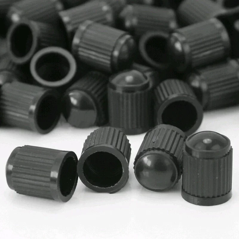 Car Tire Valve Caps 50Pcs Universal Black Plastic Auto Truck Wheel Air Dust Cover Stem Cap