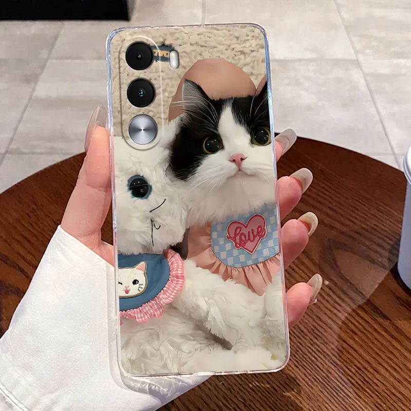 Aesthetic Cute Cat Soft Silicone Transparent Phone Case
